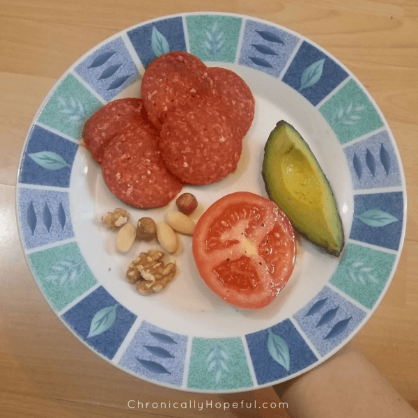 Salami, Avocado, Tomato, Nuts