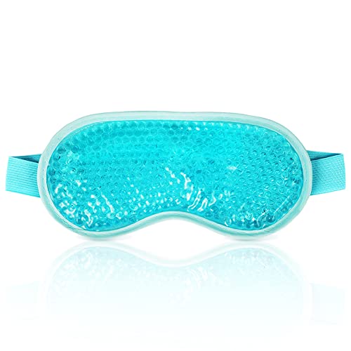 ACWOO Cooling Eye Mask, Cooling Gel Beads Eye Mask for Puffy Eyes, Reusable Hot Cold Therapy Gel Eye Mask for Migraine Relief, Headache, Dark Circles, Dry Eyes, Swollen Eyes, Sinus Pain