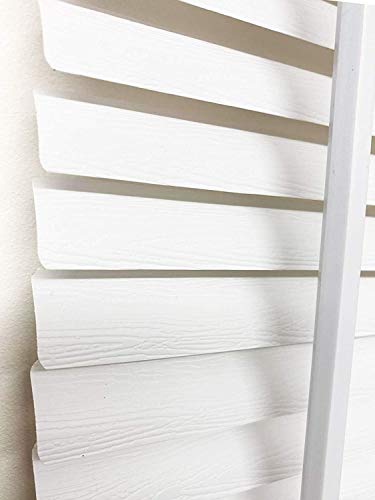 Ruby Deals PVC Venetian Blinds 25mm Thin Slats Kitchen blinds Window Treatment Easy Fit Curtains Trimmable Fittings Open & Close Home Blind(White Wood Grain Effect, 90cm x 150cm)