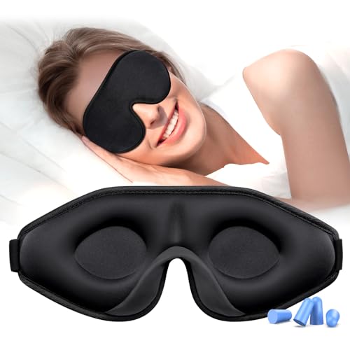 Gritin 100% Blackout Sleep Masks for Women & Men - Zero Eye Pressure Sleeping Eye Mask- Ergonomic Design 3D Cutout Eye Movement Friendly, Ultra Soft & Comfortable Eye Mask for Sleep/Nap/Travel