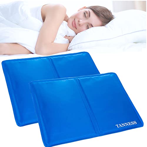 Tanness 2 Pack Gel Cooling Mat | Cooling Gel Pillow Cushion for Absorbs and Dissipates Heat | Cooling Pillows for Night Sweats & Cooling Pillow Increase Sleep Quality | Pillow Cooling Pad Blue