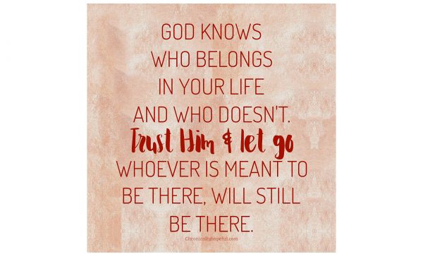 Trust Him and let go