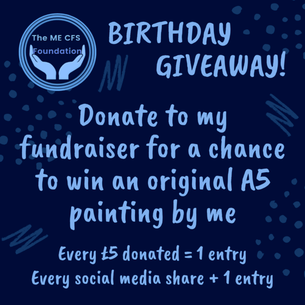 Birthday Giveaway, donarte to my fundraiser for a chance to win an original A5 painting by me