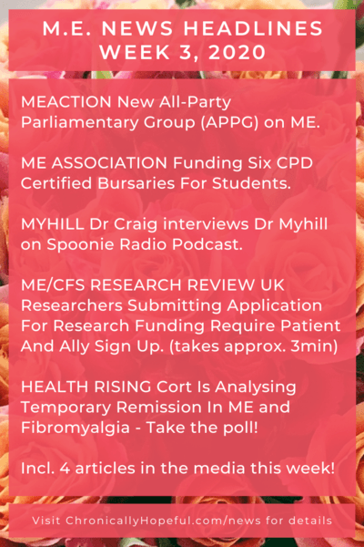 A list of this week's MEcfs news