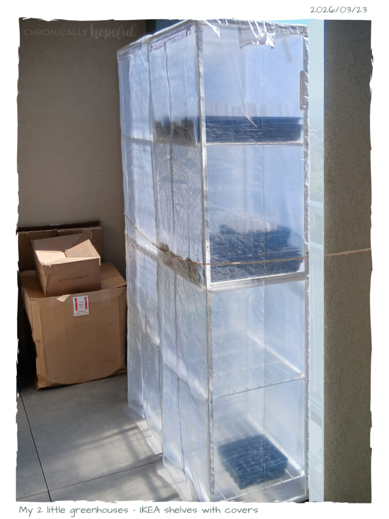 Covered shelves act as Greenhouses