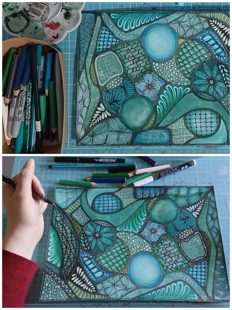 Adding patterns to a gouache painting