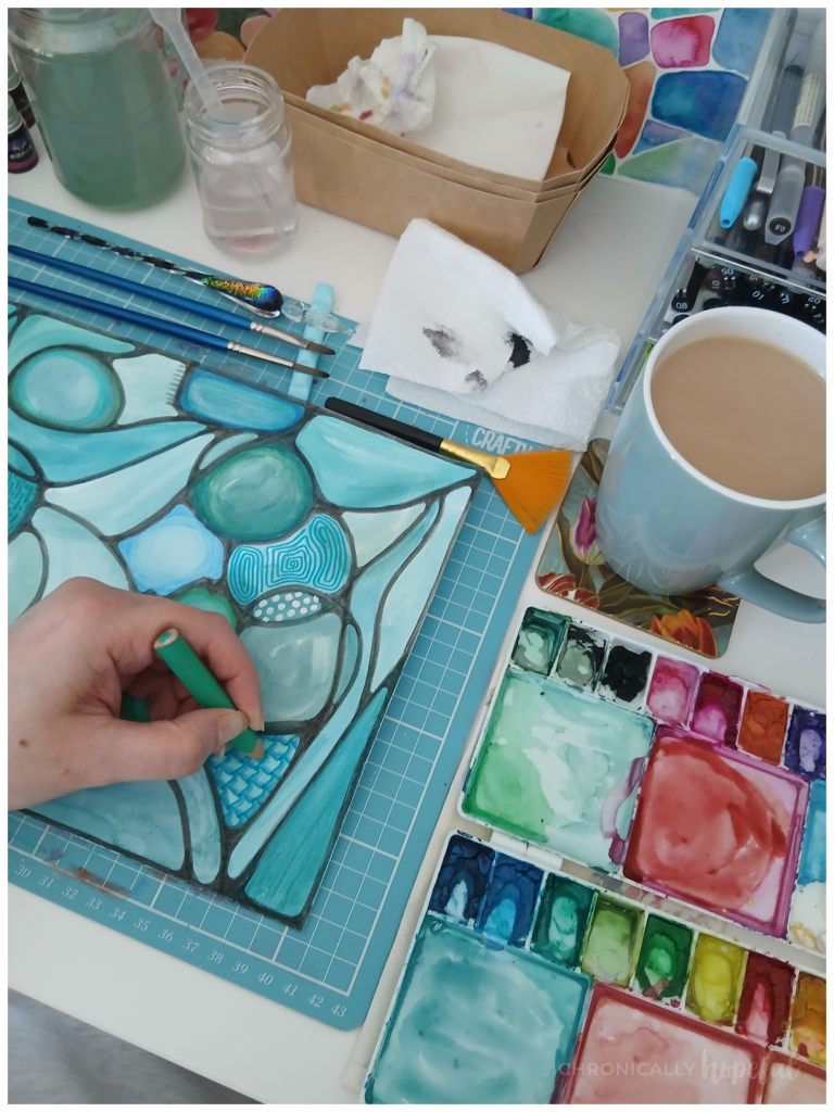 Shading the gouache shapes