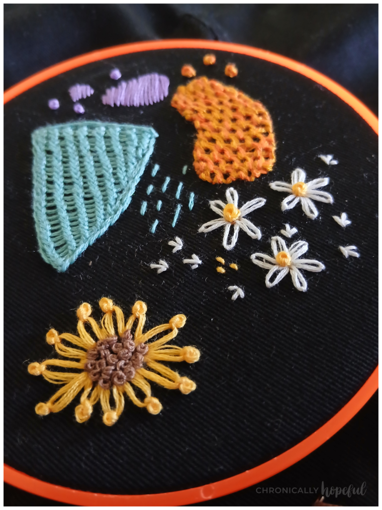 Embroidered Abstract Shapes & Flowers