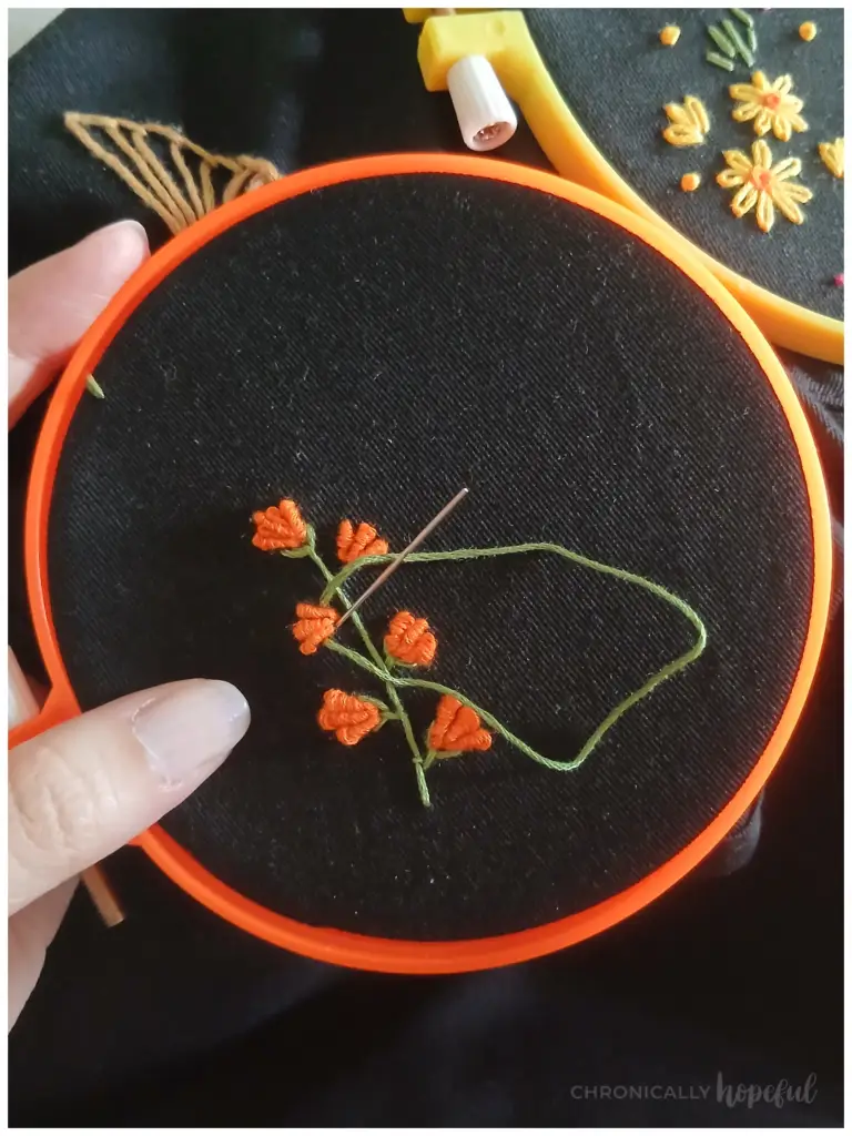 Bullion & Fly Stitch