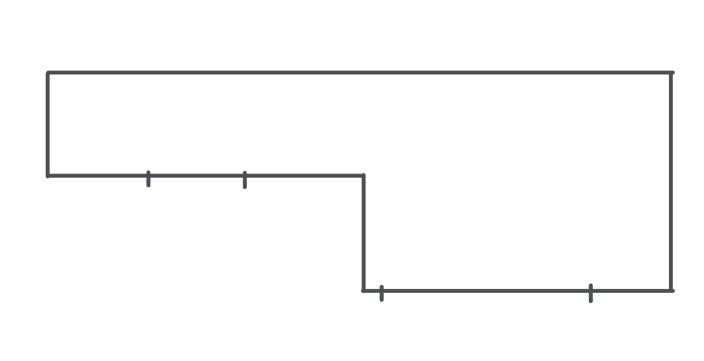 A line drawing of my balcony floor plan