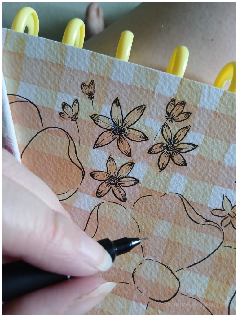 Adding details with fineliners