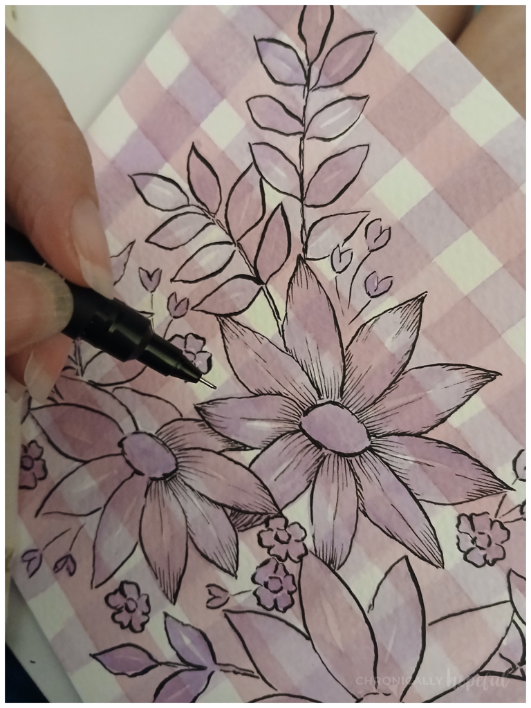 Adding details with fineliners