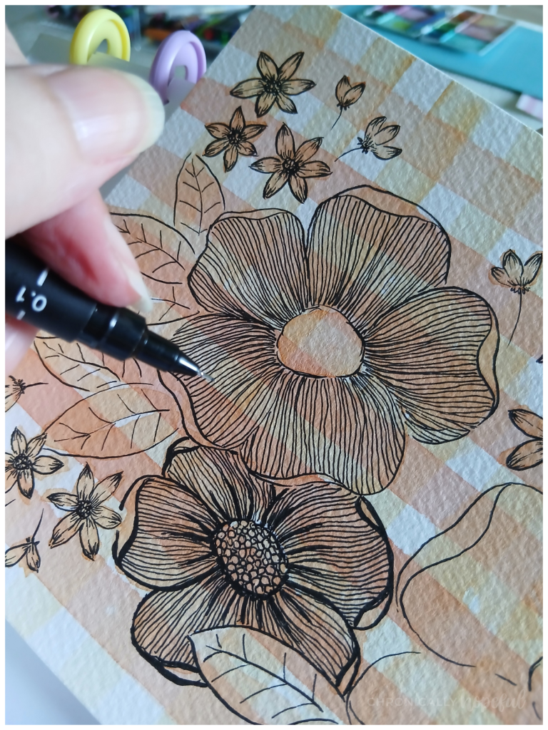 Adding details with fineliners