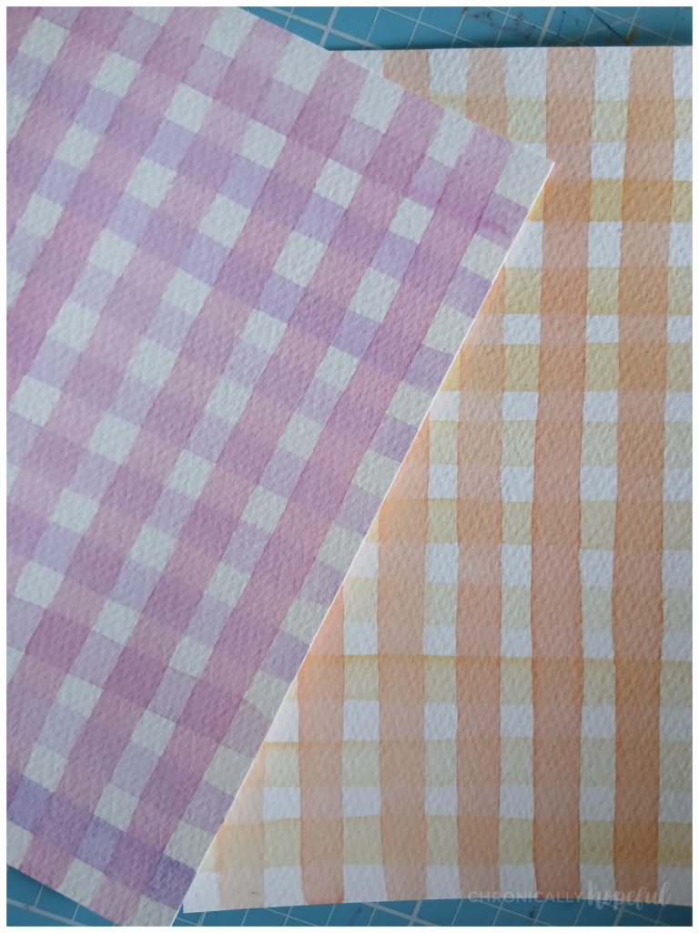 Painting gingham pattern with gouache