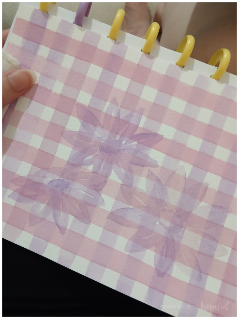 Painting floral shapes with gouache