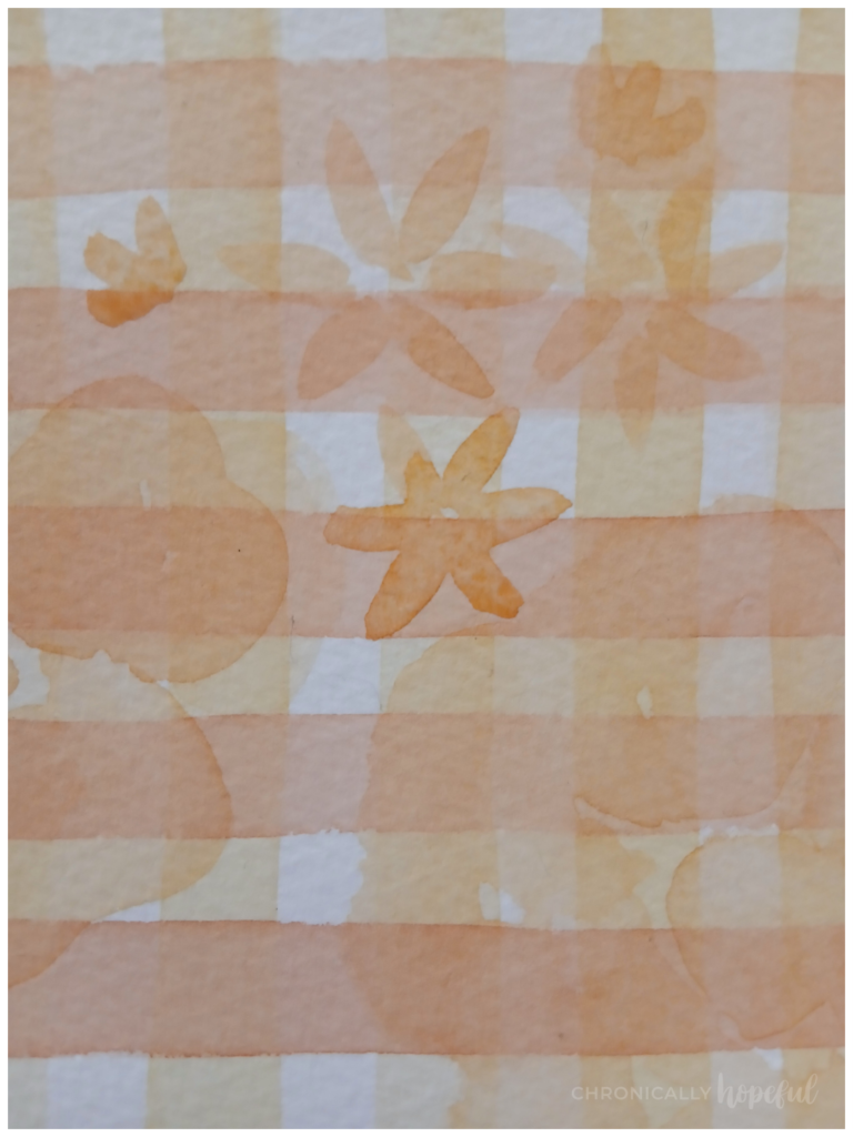 Painting floral shapes with gouache