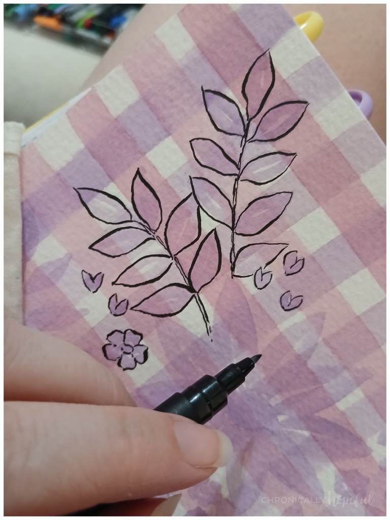 Drawing flowers with a brush pen