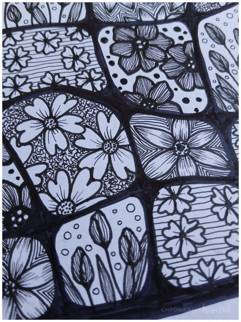 Botanical line drawings with fineliner