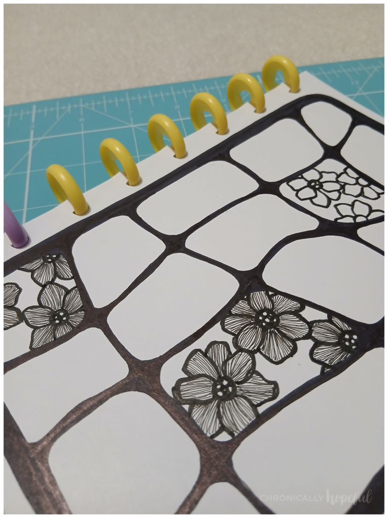 Botanical line drawings with fineliner