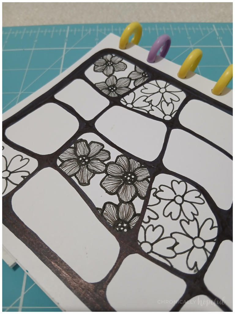 Botanical line drawings with fineliner