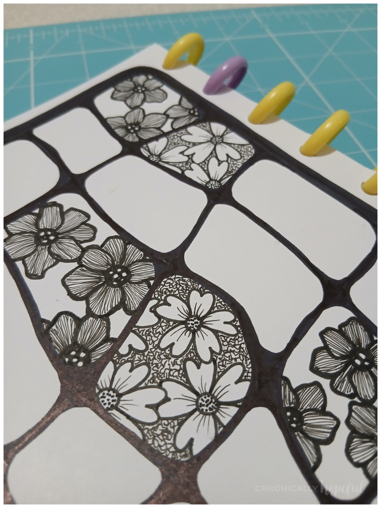 Botanical line drawings with fineliner